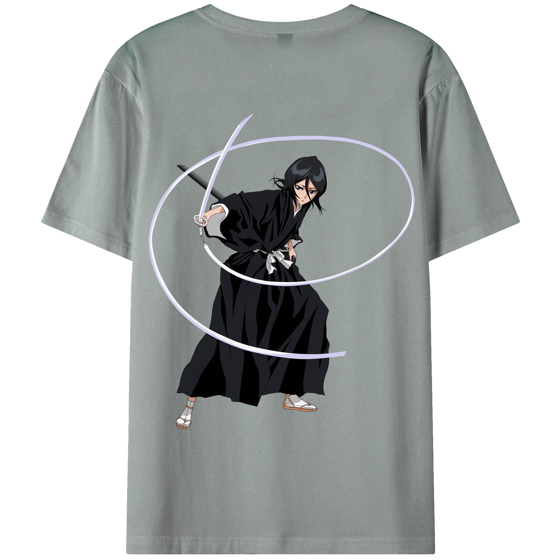 （画像用） ブリーチ 朽木ルキア BLEACH Kuchiki Rukia 綿100％ メンズ半袖Tシャツ（バックプリント） 通気性